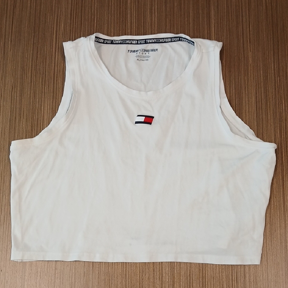 TOMMY HILFIGER SPORT Cropped Muscle Tee Shirt SZ XL - Picture 1 of 7